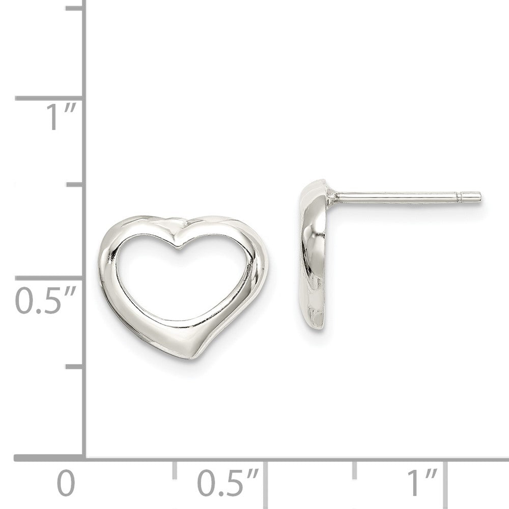 Sterling Silver Heart Post Earrings