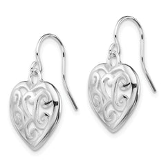 Rhodium-plated Sterling Silver Shepherd Hook Earrings