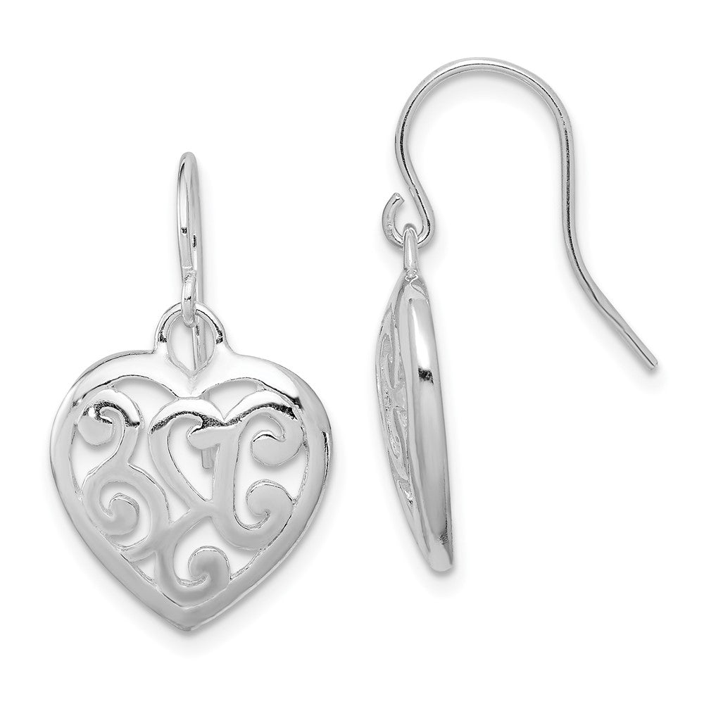 Rhodium-plated Sterling Silver Shepherd Hook Earrings