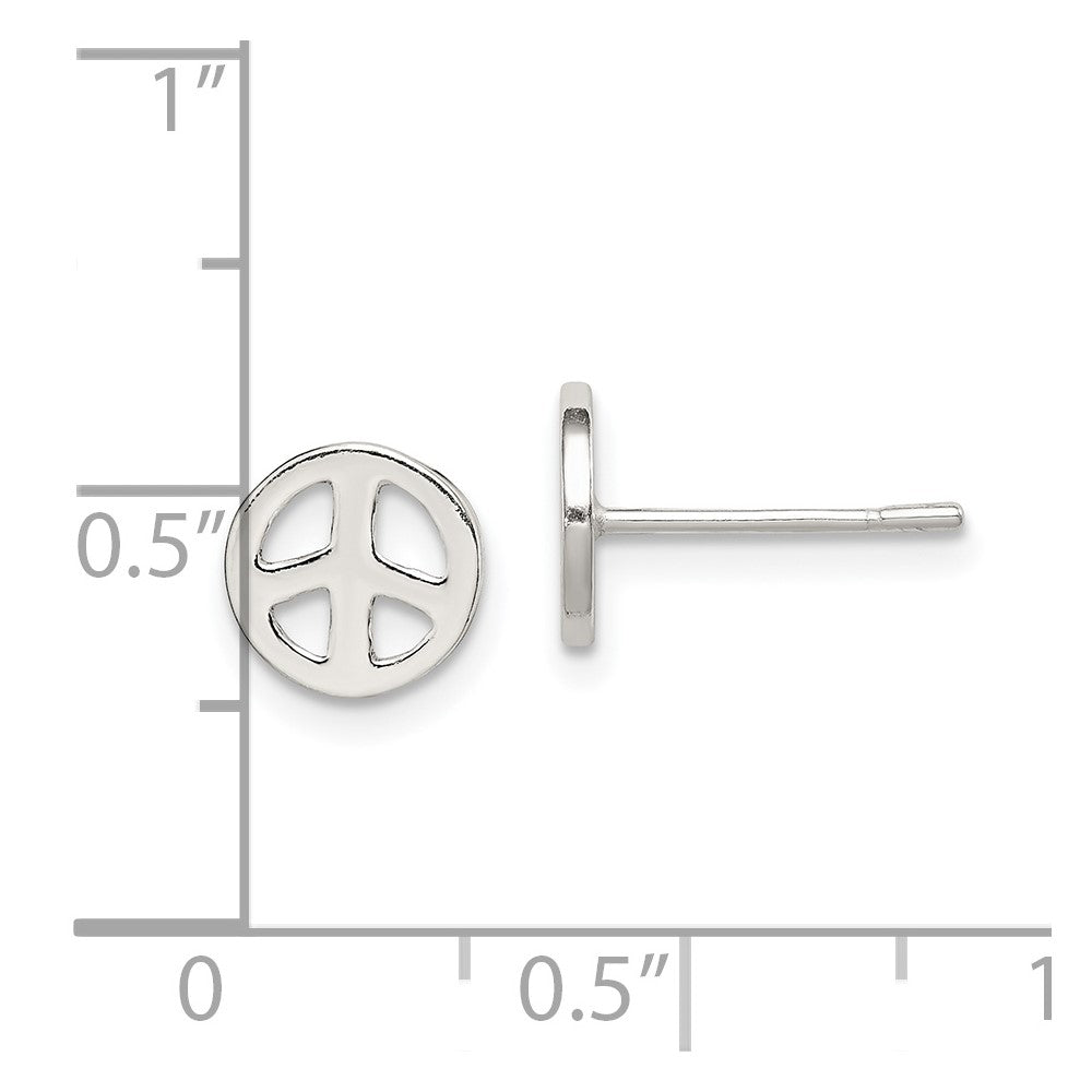 Sterling Silver Peace Sign Post Earrings