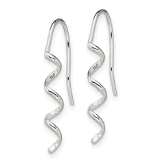 Sterling Silver Spiral Dangle Shepherd Hook Earrings
