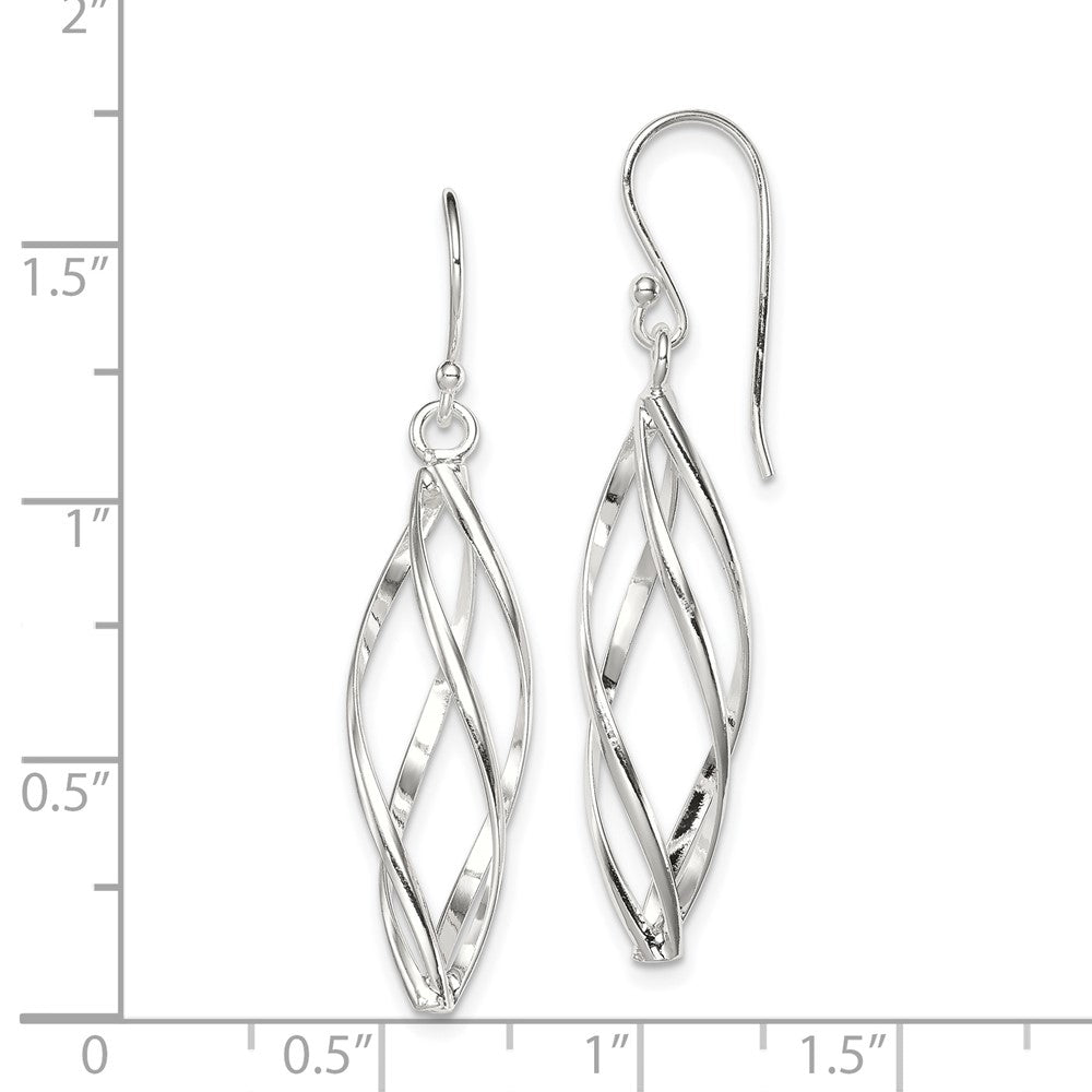 Sterling Silver Long Twisted Earrings