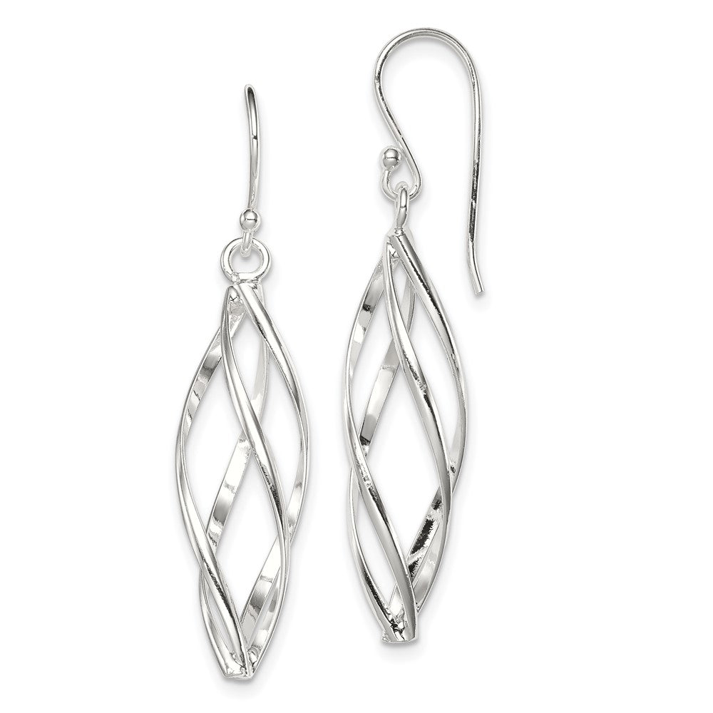 Sterling Silver Long Twisted Earrings
