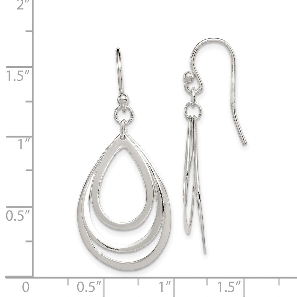 Sterling Silver Polished Teardrops Dangle Earrings
