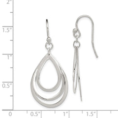 Sterling Silver Polished Teardrops Dangle Earrings