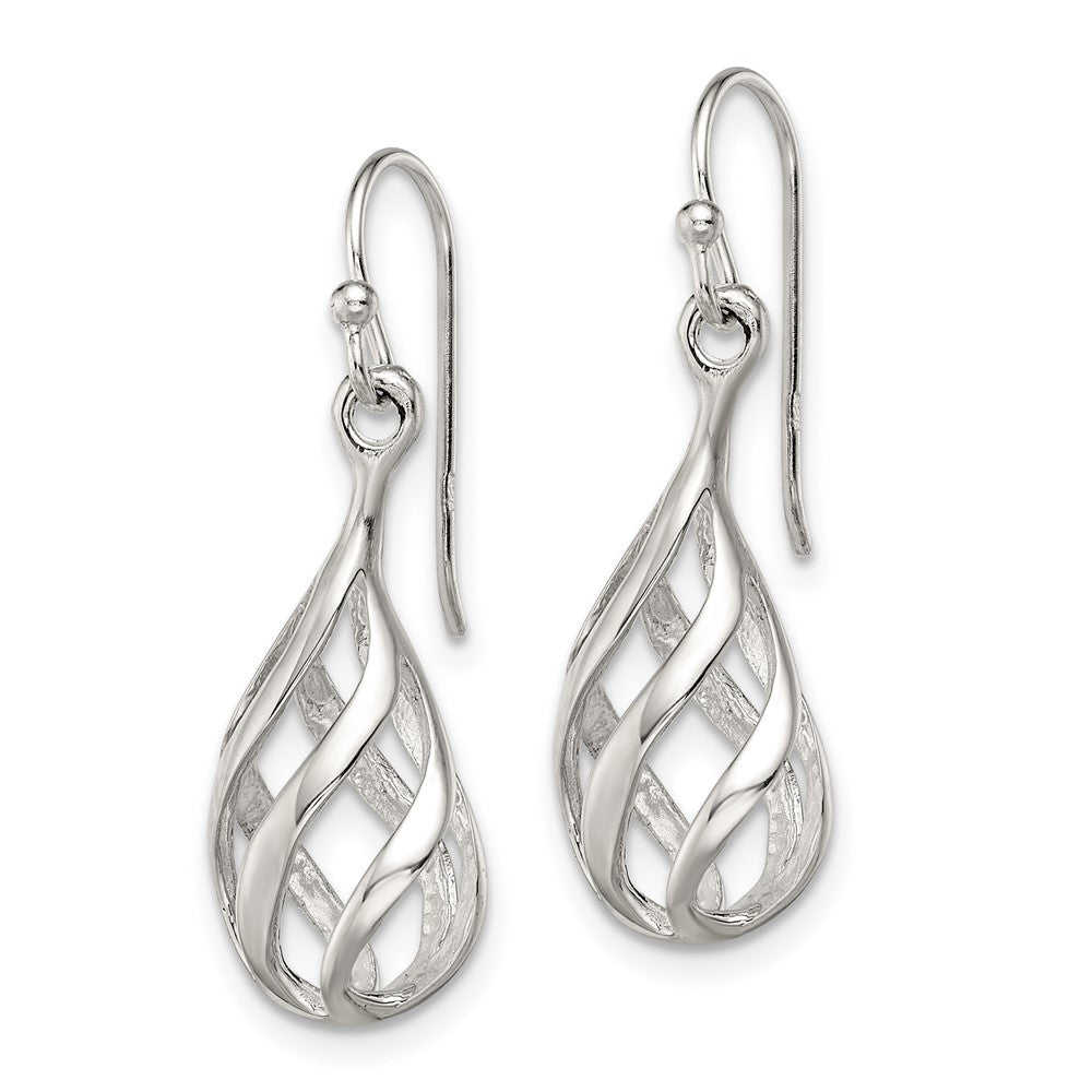 Sterling Silver Twist Drop Shepherd Hook Earrings