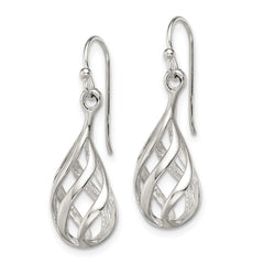 Sterling Silver Twist Drop Shepherd Hook Earrings