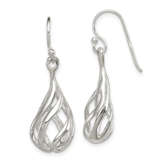 Sterling Silver Twist Drop Shepherd Hook Earrings