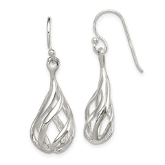 Sterling Silver Twist Drop Shepherd Hook Earrings