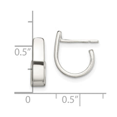 Sterling Silver Fancy J-Hoop Earrings