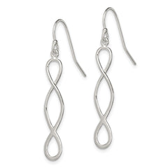 Sterling Silver Polished Twist Dangle Earrings