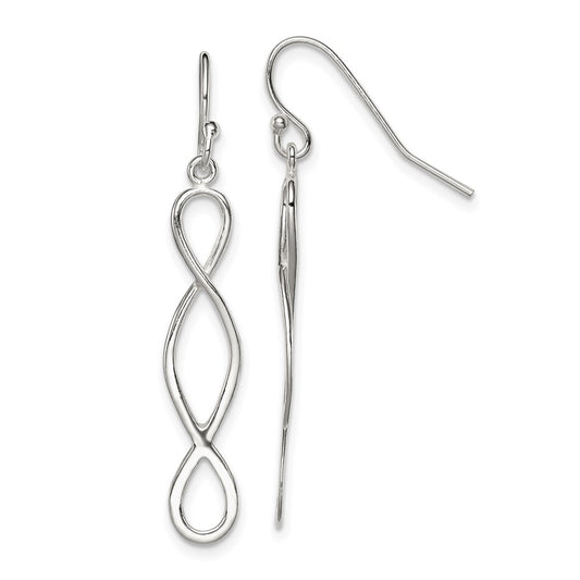 Sterling Silver Polished Twist Dangle Earrings