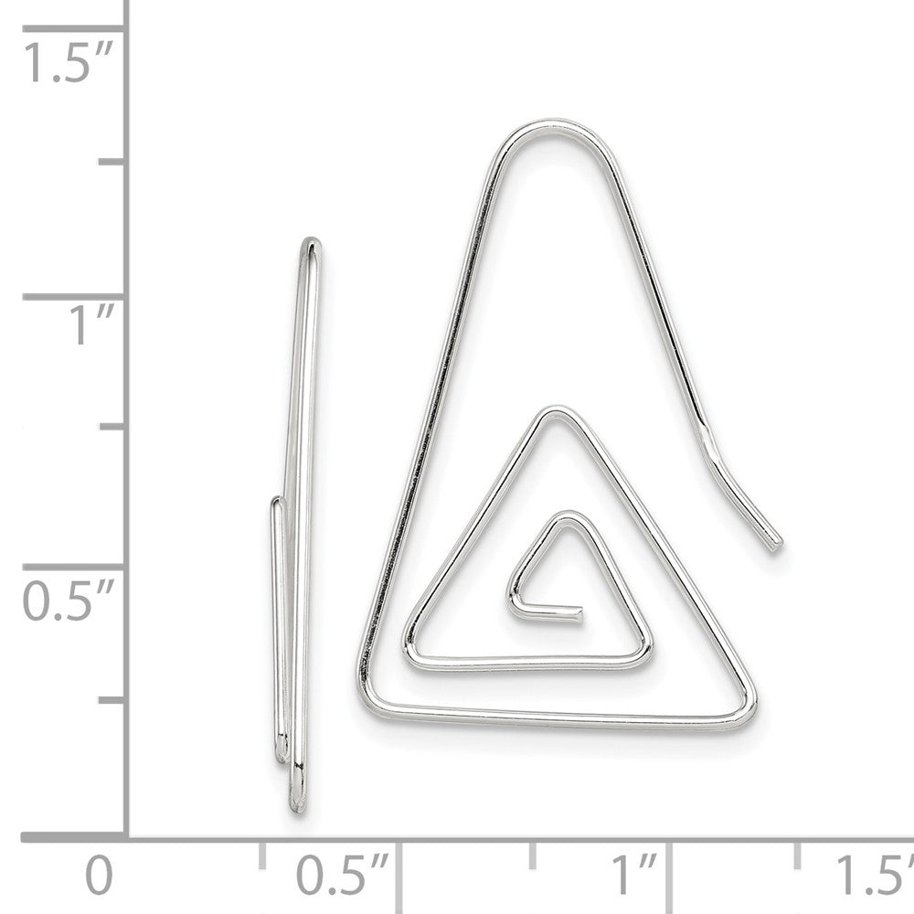 Rhodium-plated Sterling Silver Hook Triangle Earrings