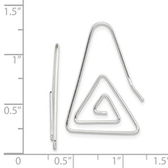 Rhodium-plated Sterling Silver Hook Triangle Earrings
