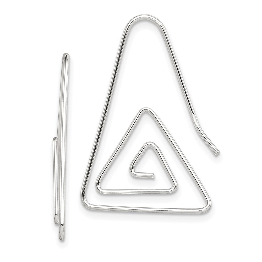 Rhodium-plated Sterling Silver Hook Triangle Earrings