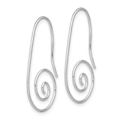 Rhodium-plated Sterling Silver Hook Swirl Earrings