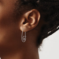 Rhodium-plated Sterling Silver Hook Swirl Earrings