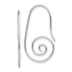 Rhodium-plated Sterling Silver Hook Swirl Earrings