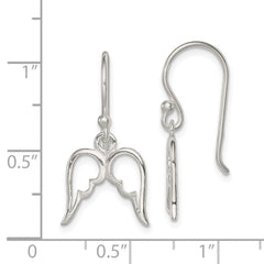 Sterling Silver Wings Shepherd Hook Earrings