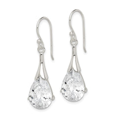 Sterling Silver CZ Shepherd Hook Earrings