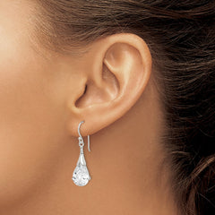 Sterling Silver CZ Shepherd Hook Earrings