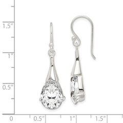 Sterling Silver CZ Shepherd Hook Earrings