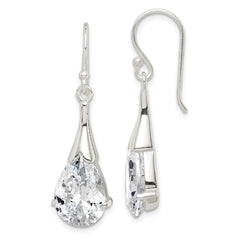 Sterling Silver CZ Shepherd Hook Earrings