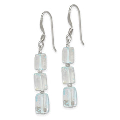Sterling Silver Light Blue Quartz Stone Earrings