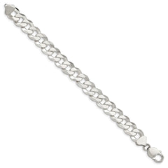 Sterling Silver 12.30mm Beveled Curb Chain