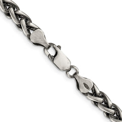 Sterling Silver 6mm Antiqued Spiga Chain