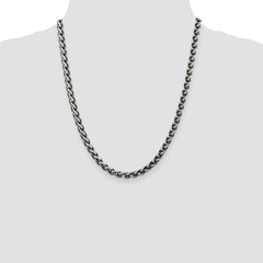 Sterling Silver 6mm Antiqued Spiga Chain