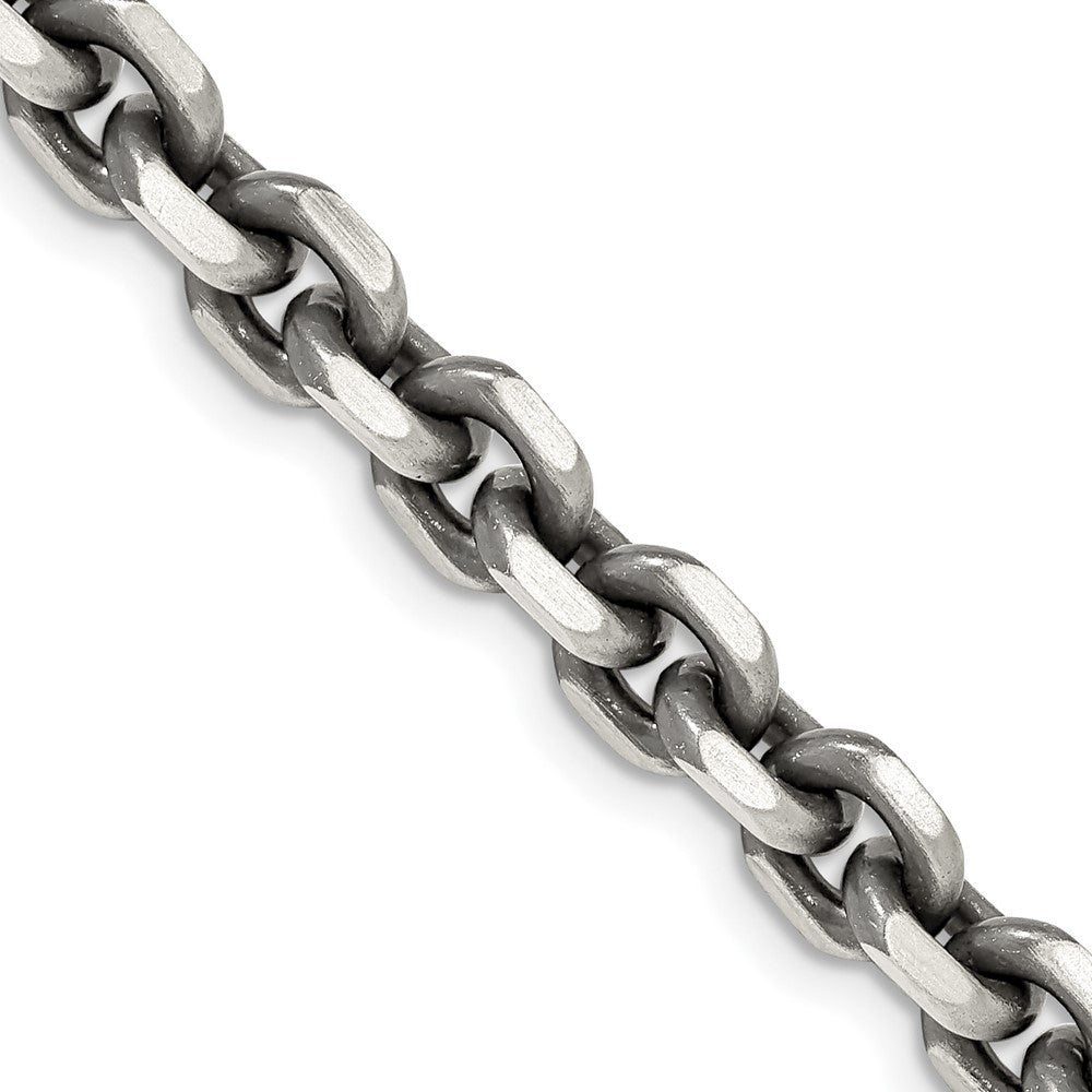 Sterling Silver 5.6mm Antiqued Cable Chain