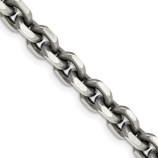 Sterling Silver 5.6mm Antiqued Cable Chain