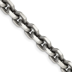 Sterling Silver 5.6mm Antiqued Cable Chain