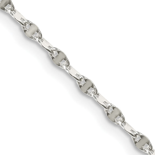 Sterling Silver 2.25mm Fancy Wave Link Chain
