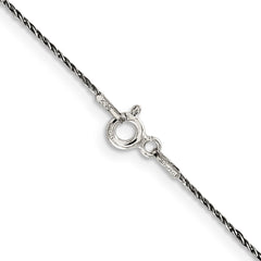 Ruthenium-plated Sterling Silver .75mm Twisted Tight Wheat Chain