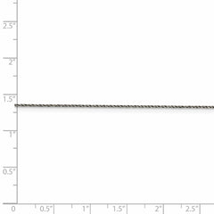 Ruthenium-plated Sterling Silver .75mm Twisted Tight Wheat Chain