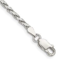 Sterling Silver 2.50mm Flat Rope Chain