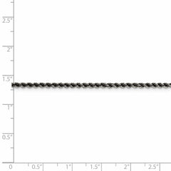 Kordelkette aus Sterlingsilber in Ruthenium, 2,3 mm