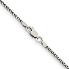 Sterling Silver Solid 1.6mm Antiqued Square Spiga Chain
