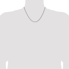 Sterling Silver Solid 1.6mm Antiqued Square Spiga Chain