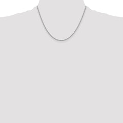 Rhodium-plated Silver 2.0mm Loose Rope Chain