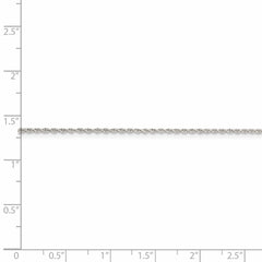 Cadena de cuerda suelta de 1,3 mm de plata rodiada