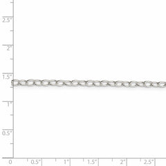 Sterling Silver 3.40mm Oval Cable Chain