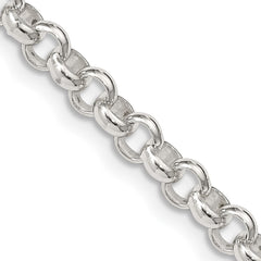 Sterling Silver 4.75mm Half Round Rolo Chain
