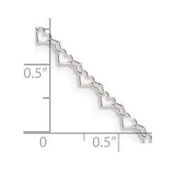 Sterling Silber 3,5 mm Fancy Herz Gliederkette