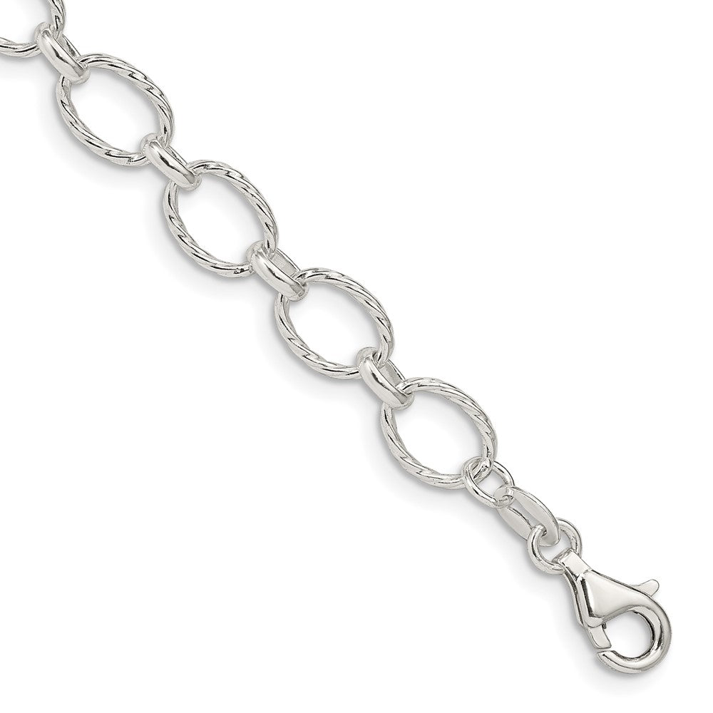 Sterling Silver 6.1mm Fancy Rolo Chain