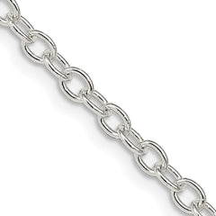 Sterling Silver 3.75mm Oval cable chain