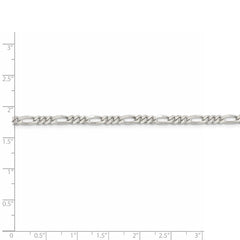 Rhodinierte Silber 4mm Figaro Kette