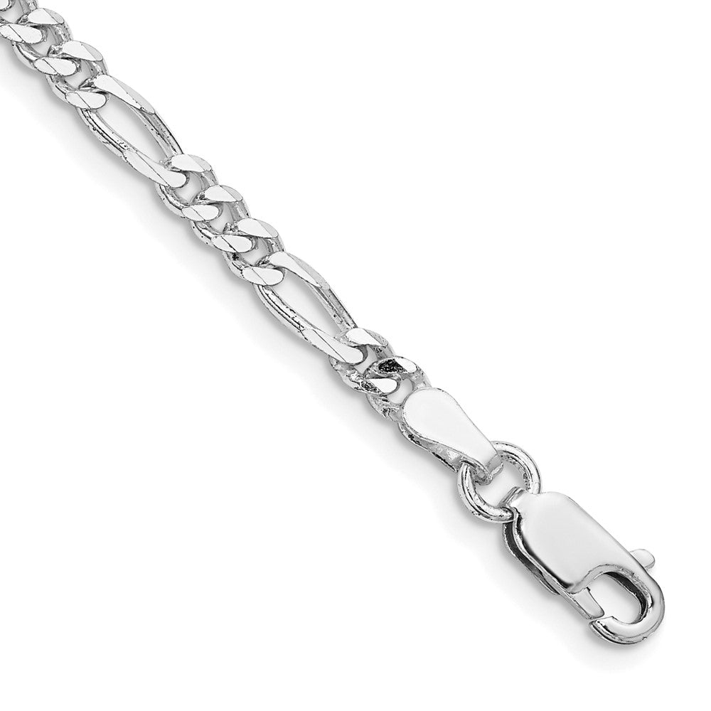 Rhodium-plated Silver 4mm Figaro Chain